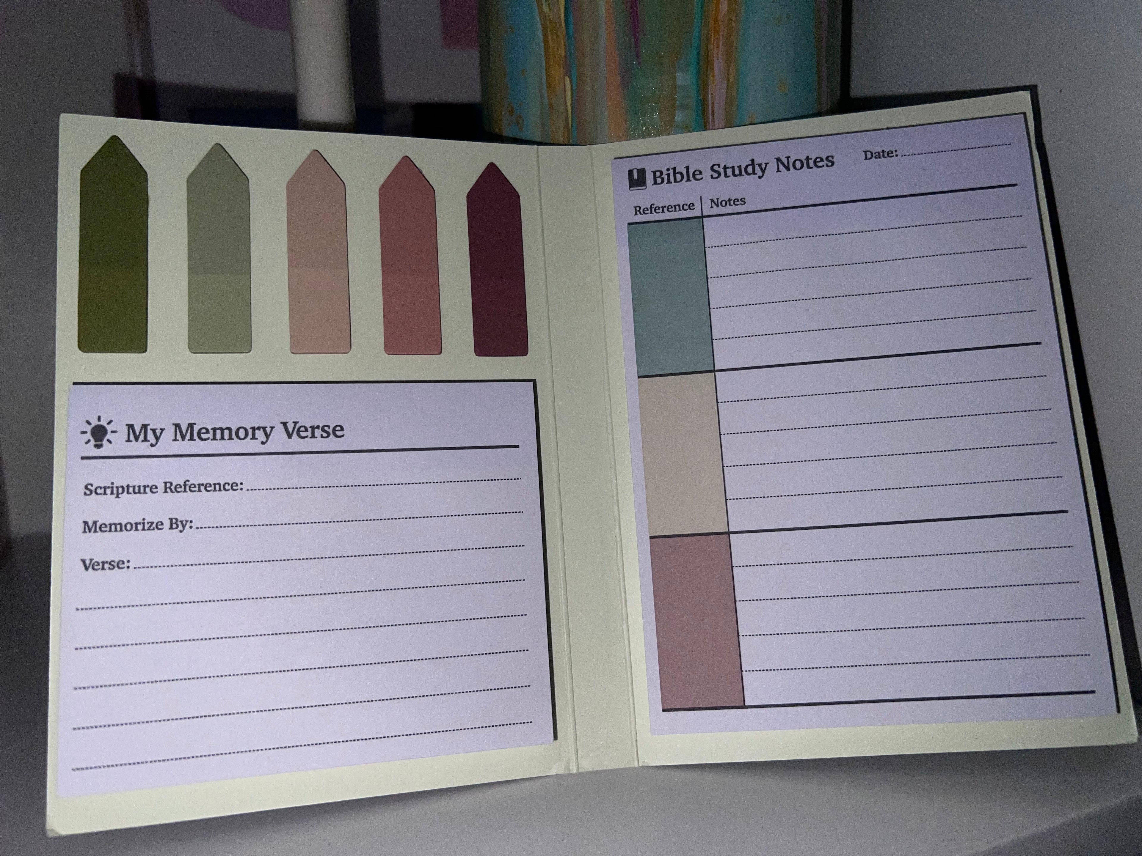 Holy Bible Study Sticky Notes Set, 225 Sheets, Vintage Colors