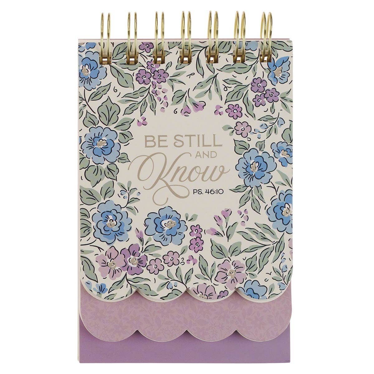 Spiral Notepad SM Purple Floral Be Still And Know Ps. 46:10