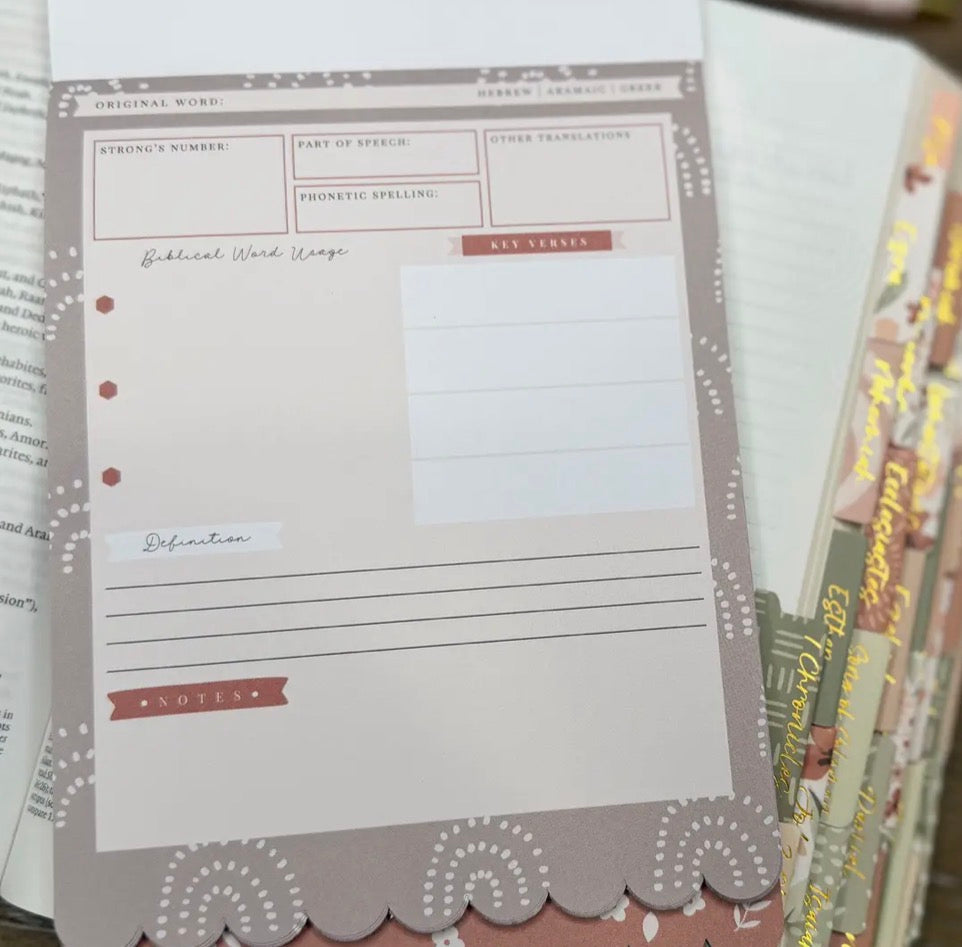 Christian Bible Journaling Tip in Notepad - Mauve