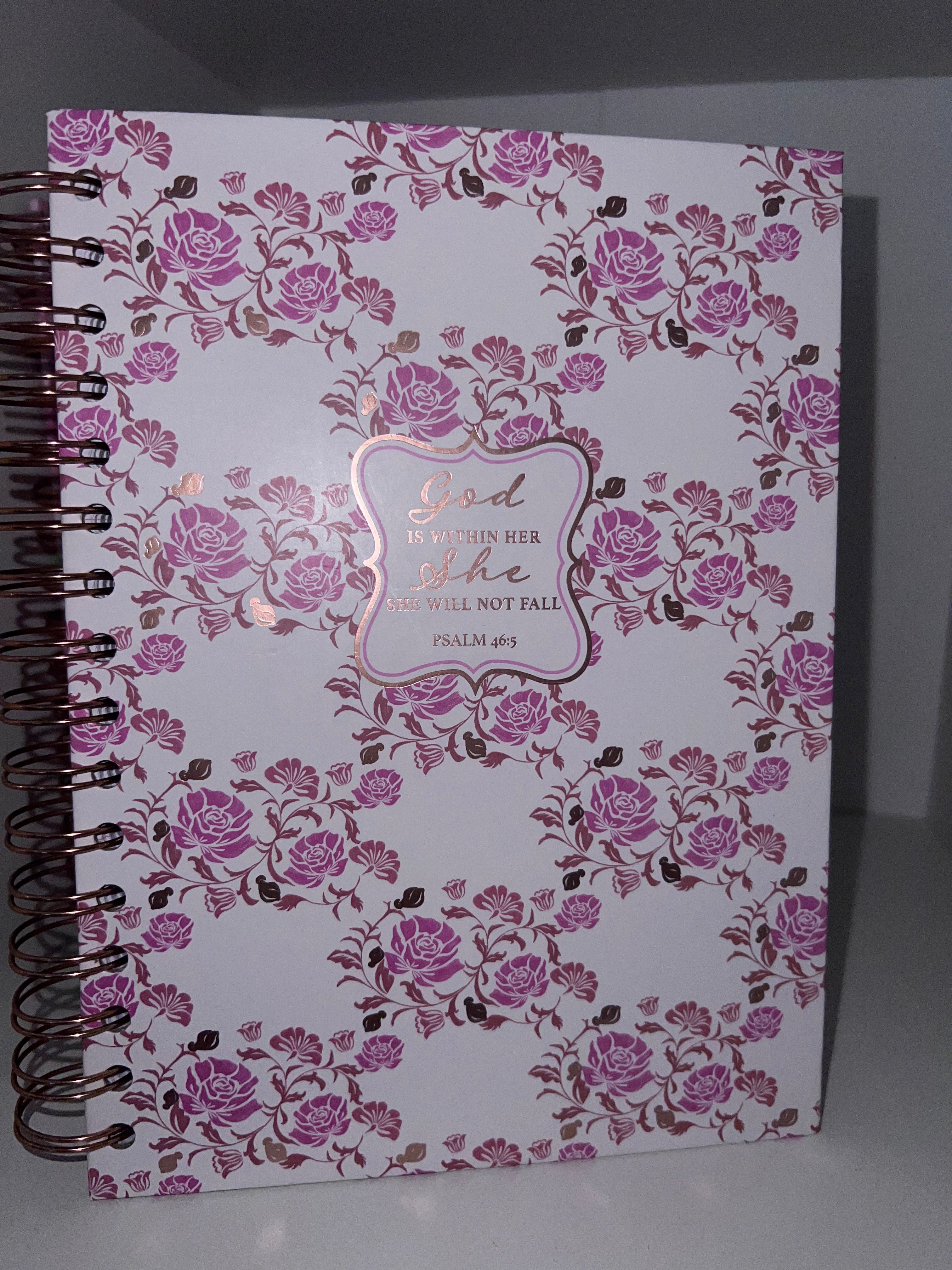 Inspirational Scripture Notebook (pink flowers)
