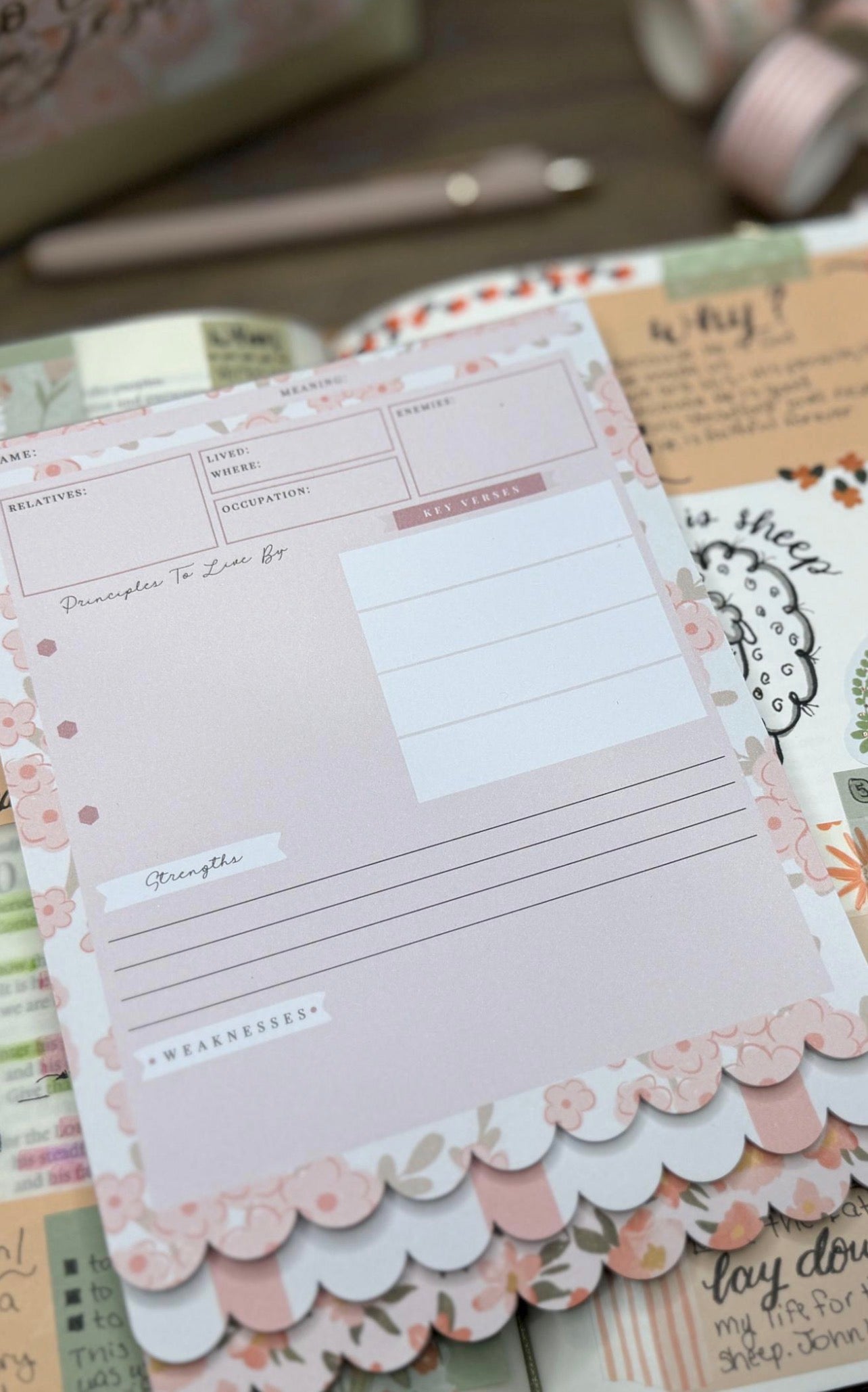 Christian Bible Journaling Tip in Notepad - Peach