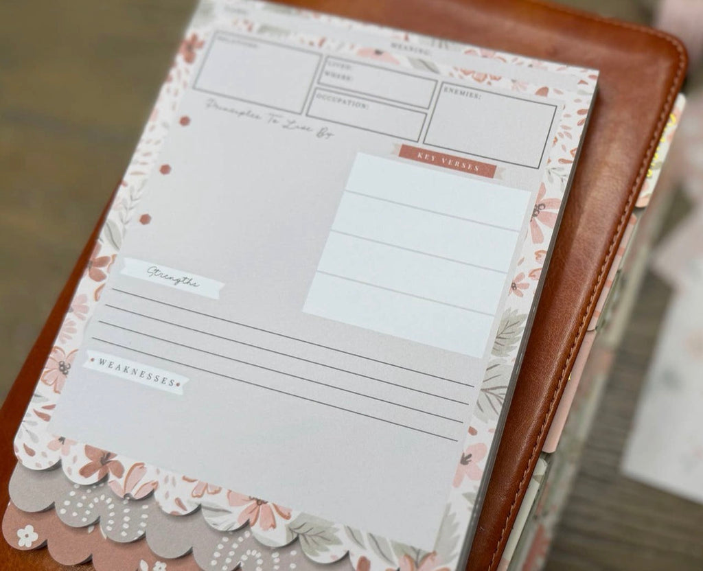 Christian Bible Journaling Tip in Notepad - Mauve