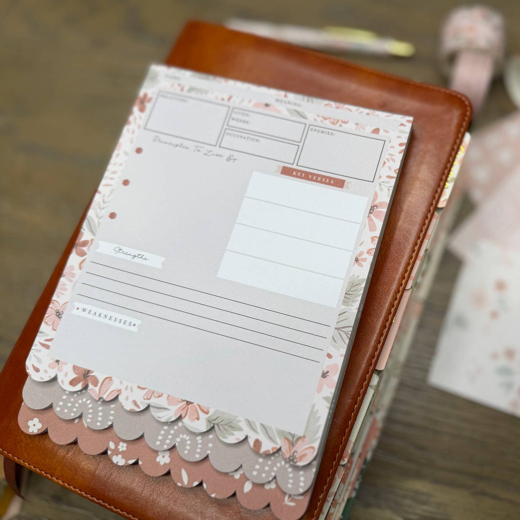 Christian Bible Journaling Tip in Notepad - Peach