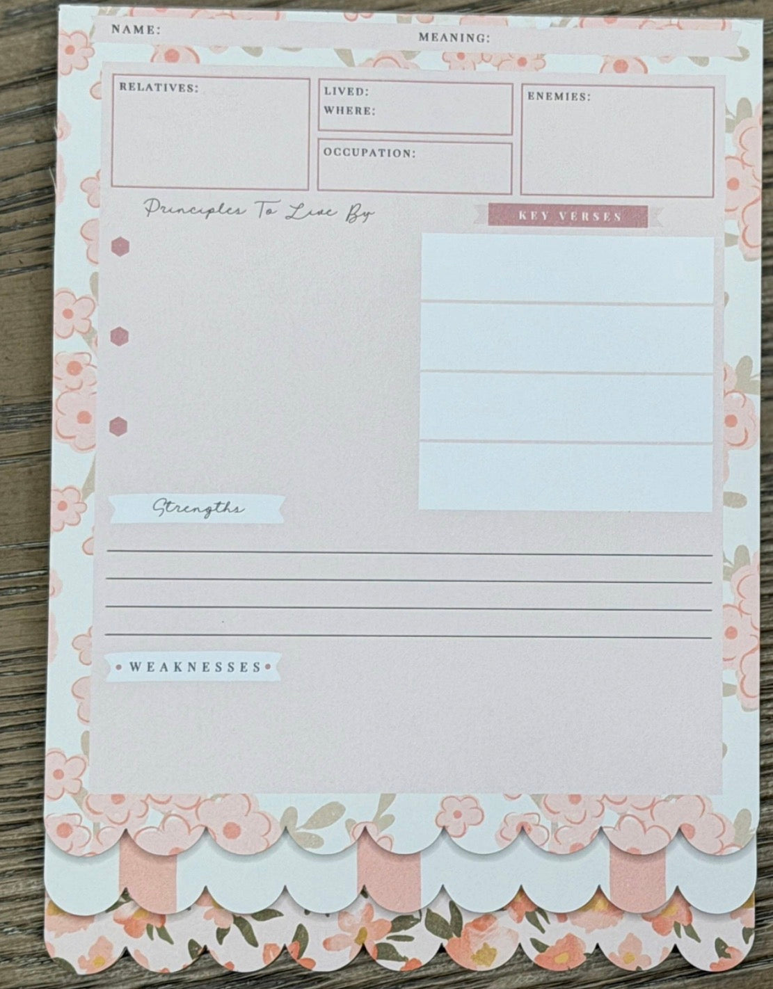 Christian Bible Journaling Tip in Notepad - Peach