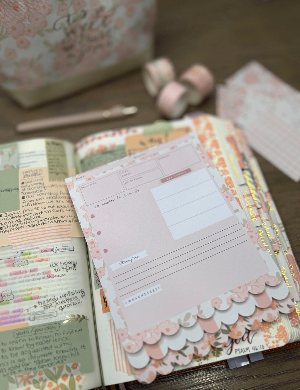 Christian Bible Journaling Tip in Notepad - Peach