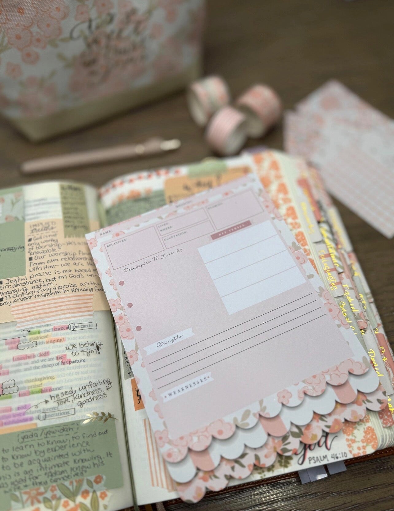 Christian Bible Journaling Tip in Notepad - Peach