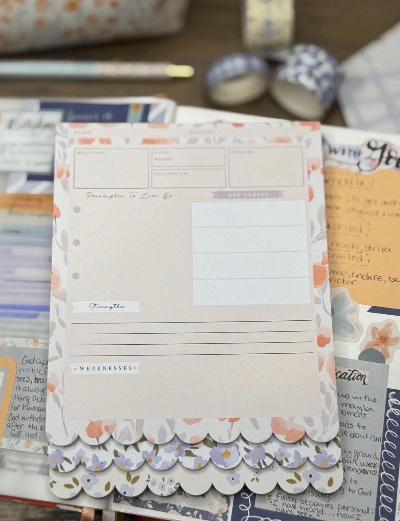 Christian Bible Journaling Tip in Notepad - Blue