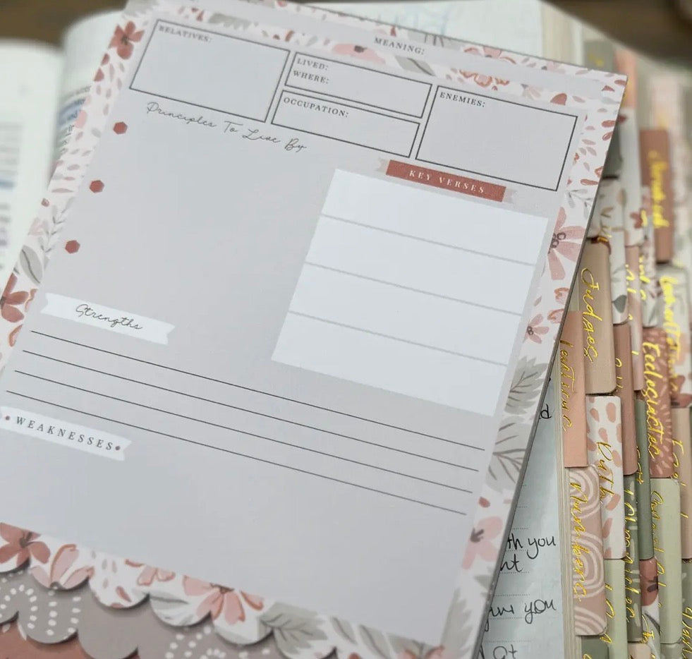 Christian Bible Journaling Tip in Notepad - Mauve