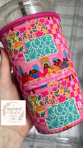 Pink last supper koozie two sizes