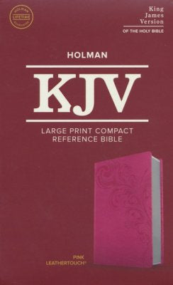 KJV Large Print Compact Reference Bible, Pink LeatherTouch Imitation Leather
