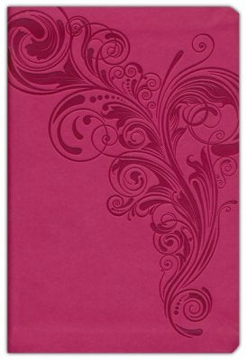KJV Large Print Compact Reference Bible, Pink LeatherTouch Imitation Leather