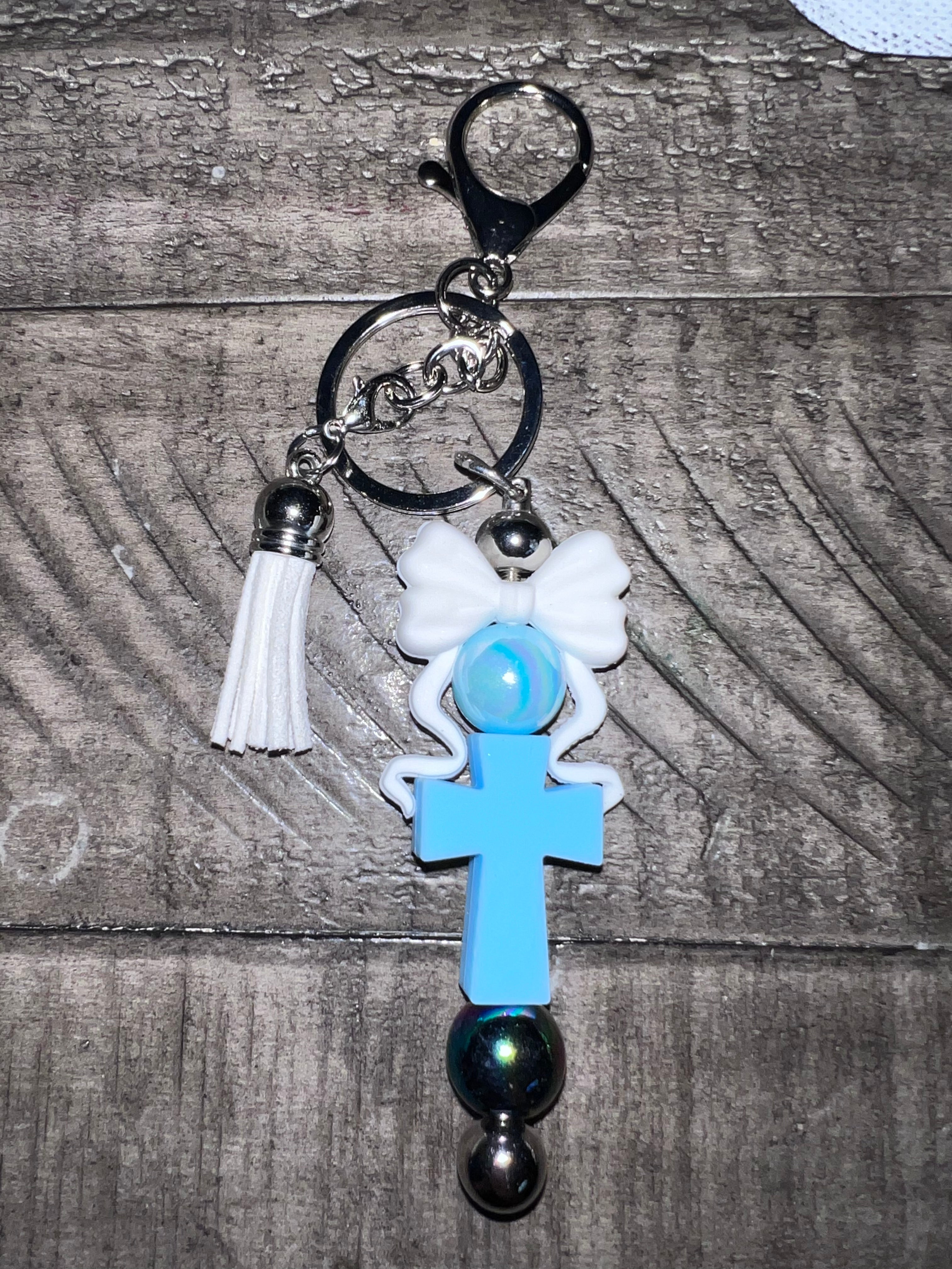 Beaded focal keychain