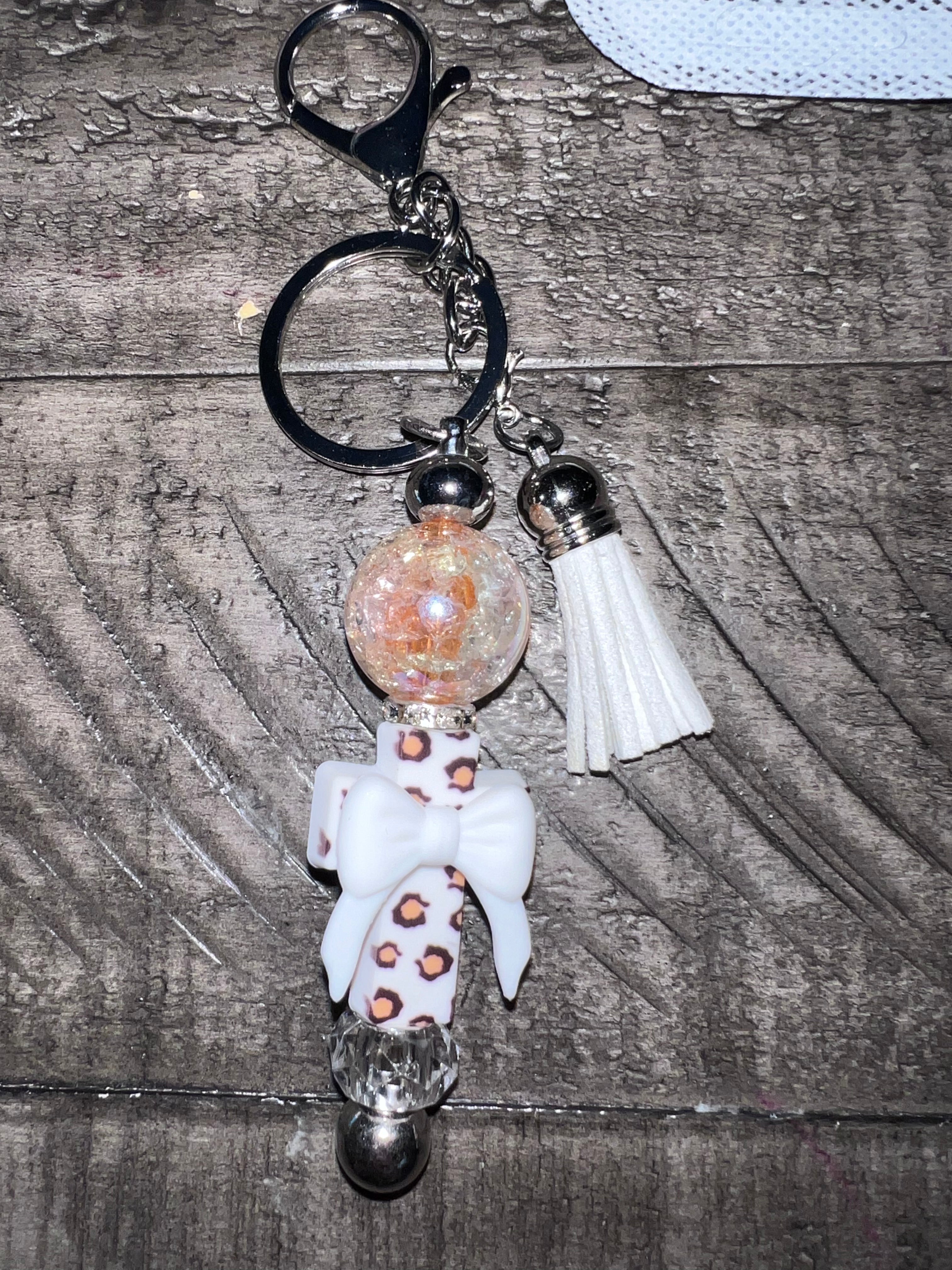 Beaded focal keychain