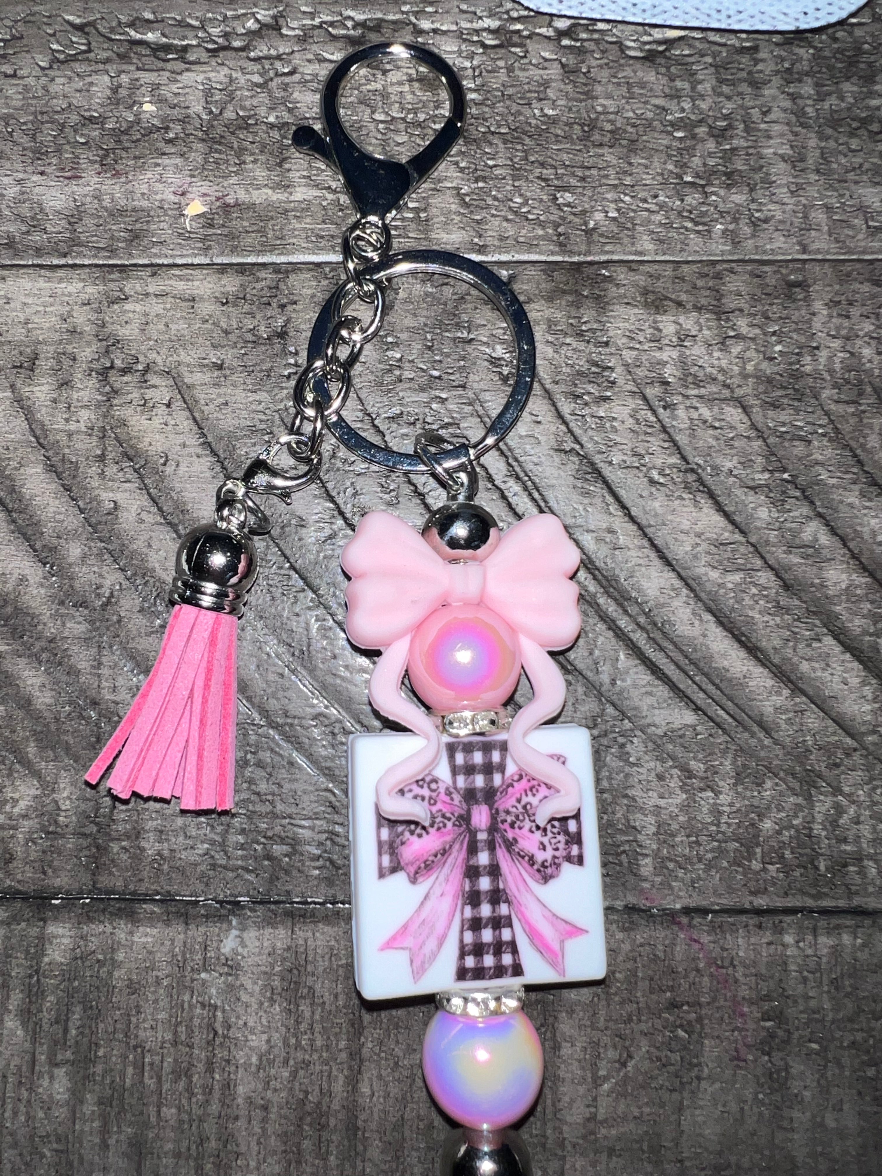 Beaded focal keychain