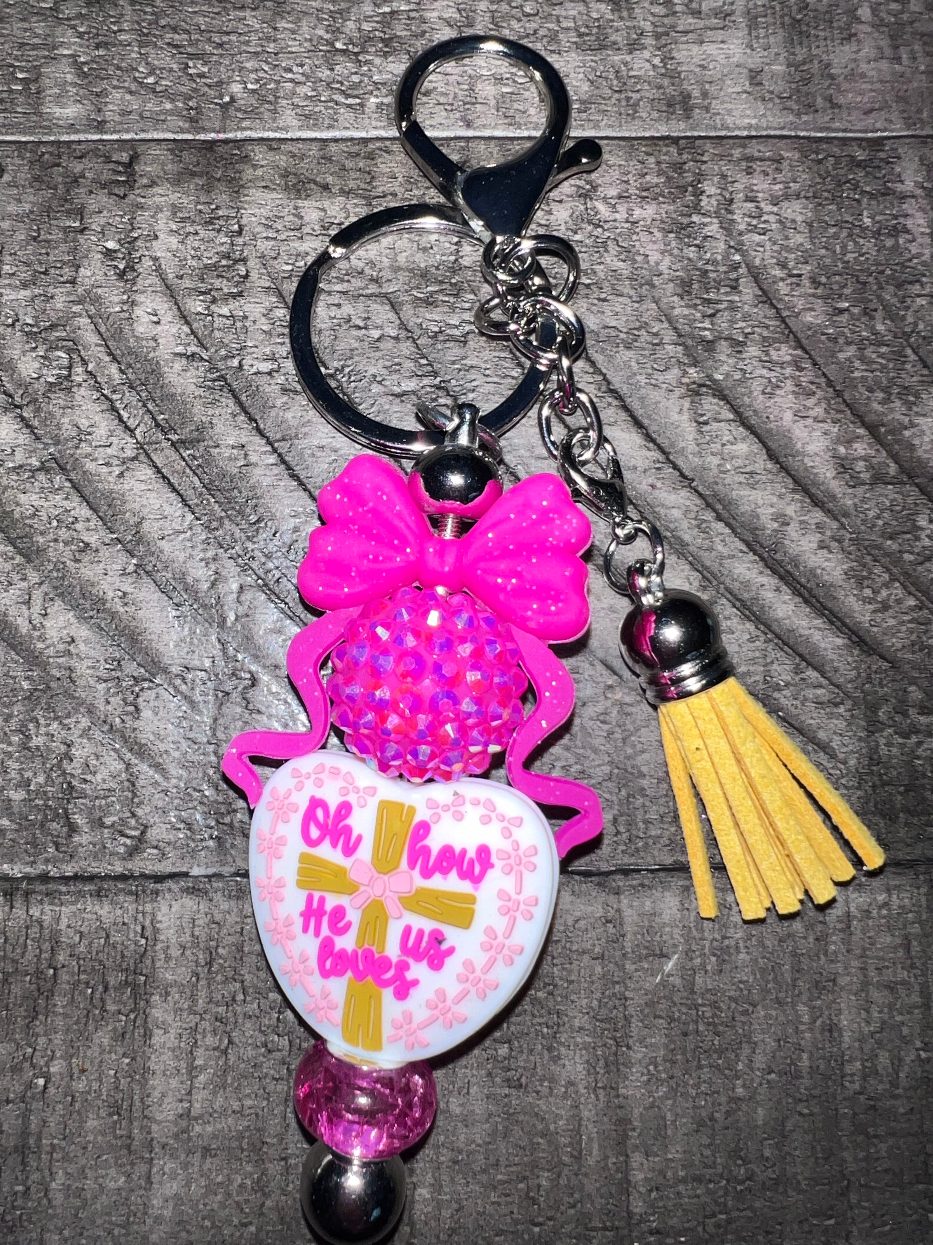 Beaded focal keychain