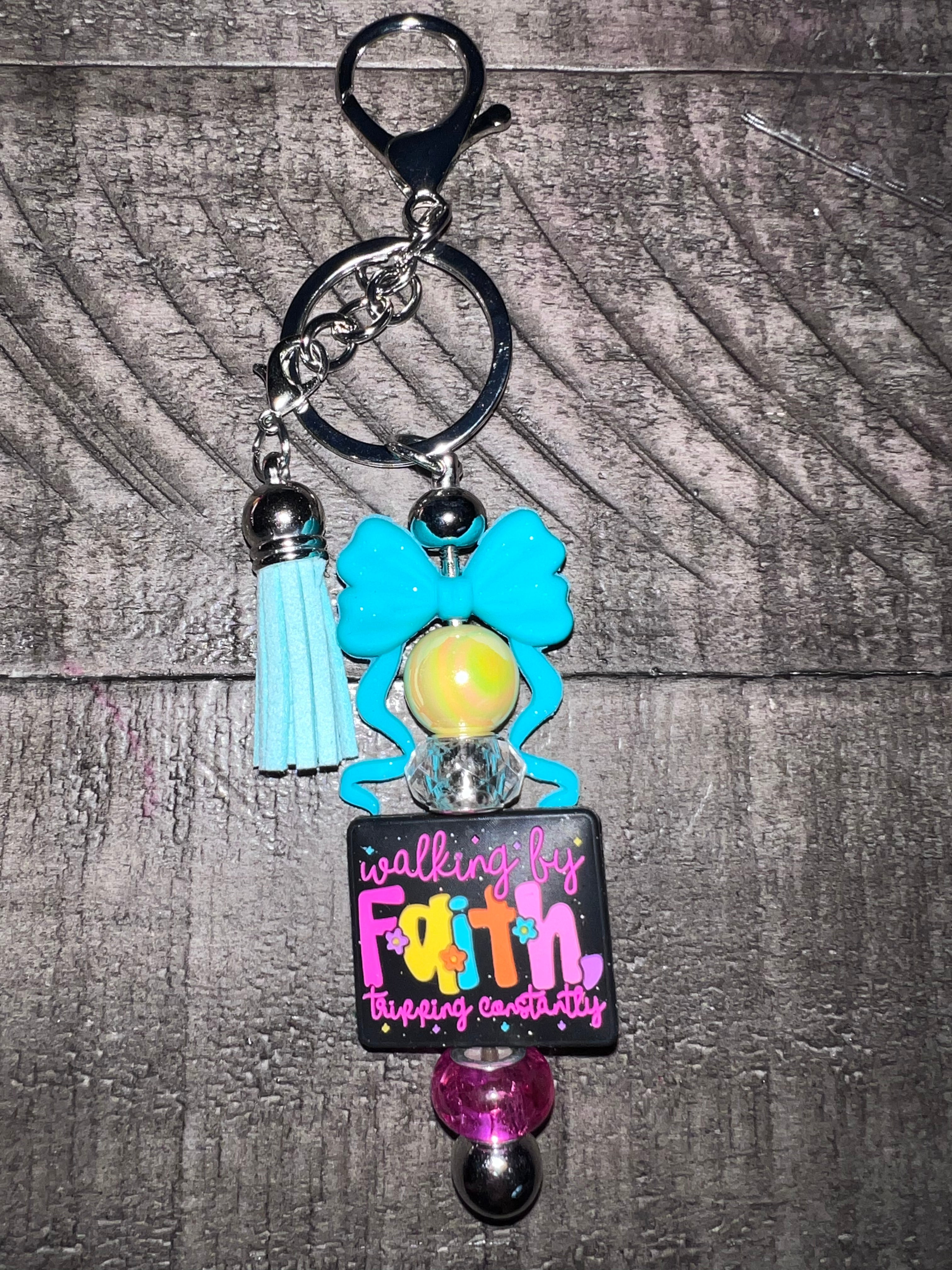 Beaded focal keychain