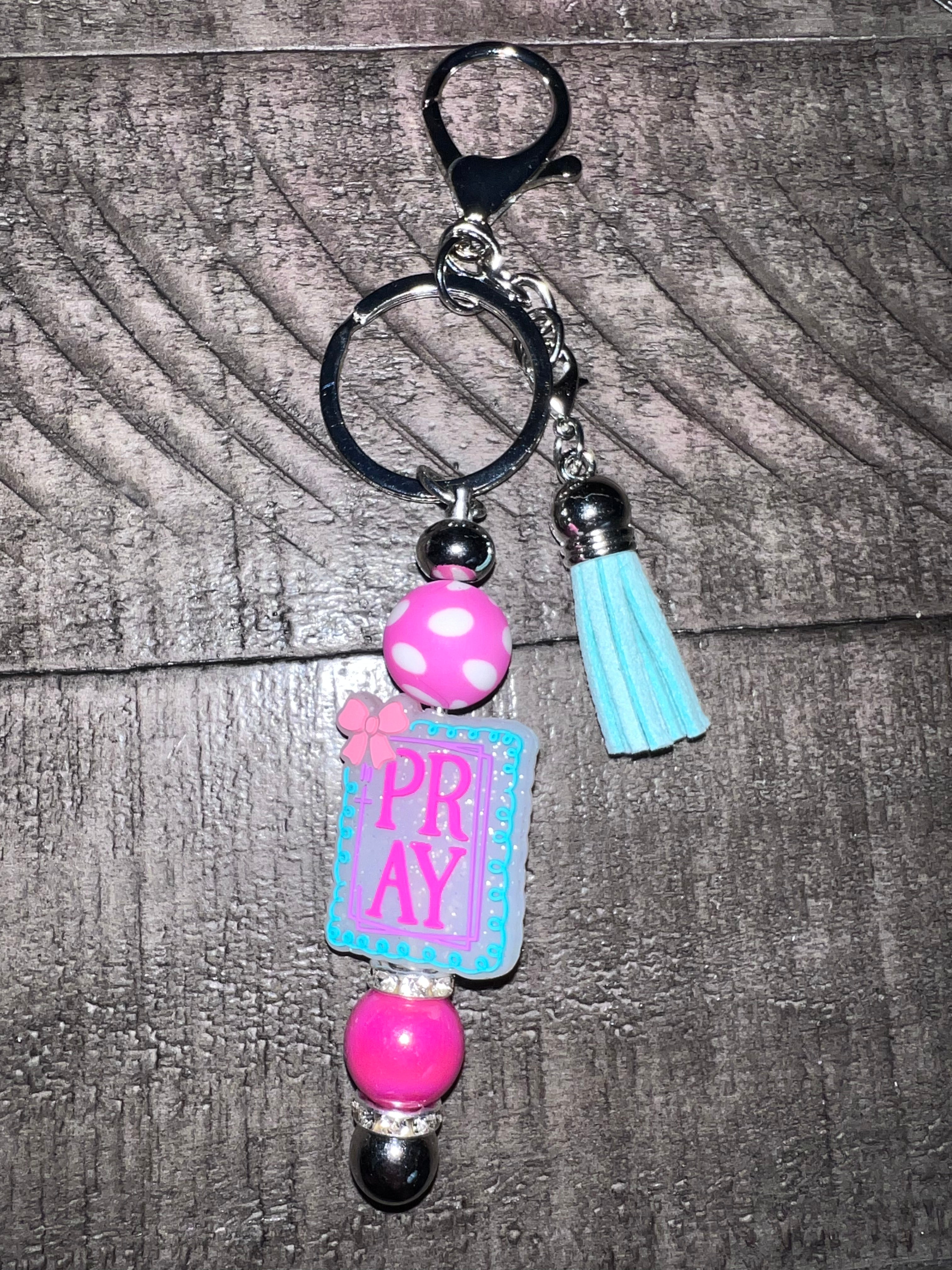 Beaded focal keychain
