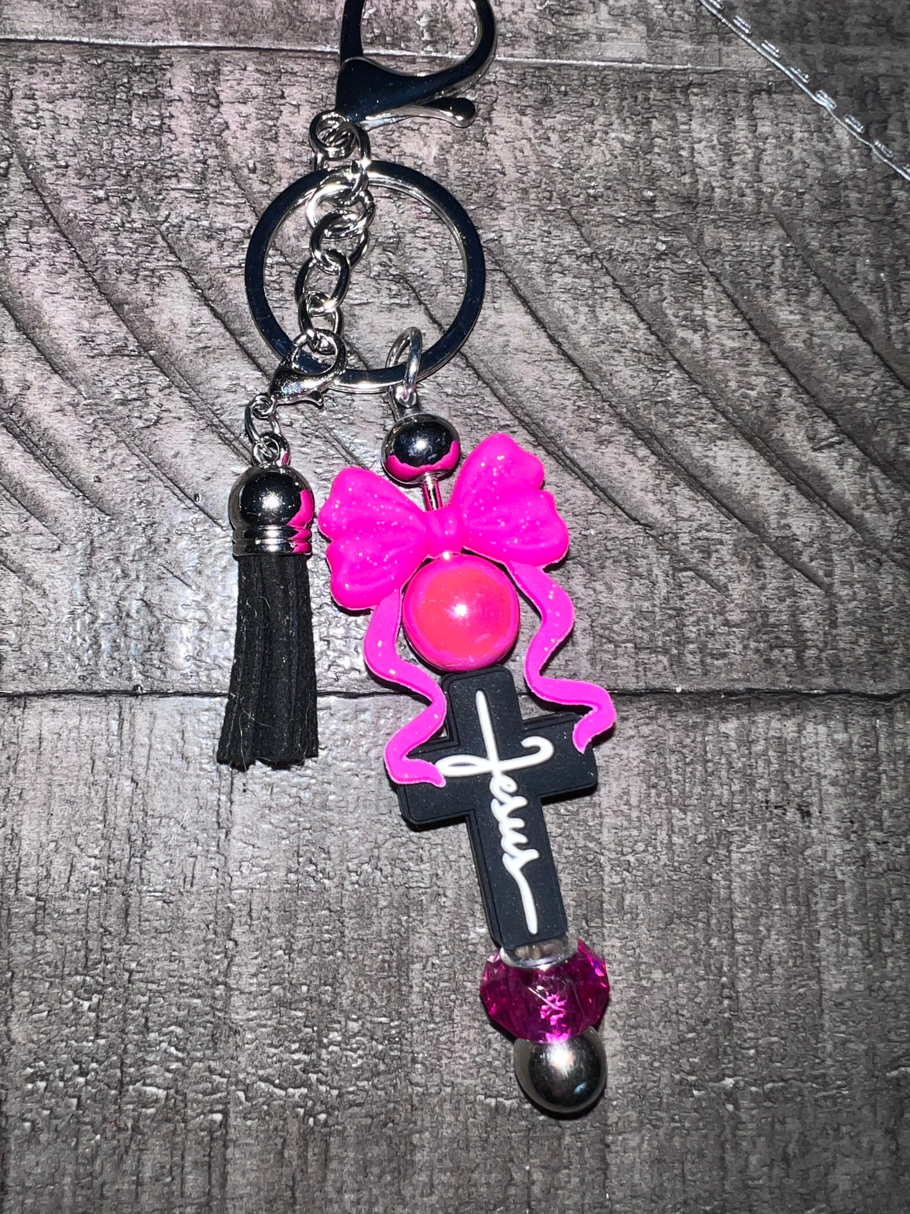 Beaded focal keychain