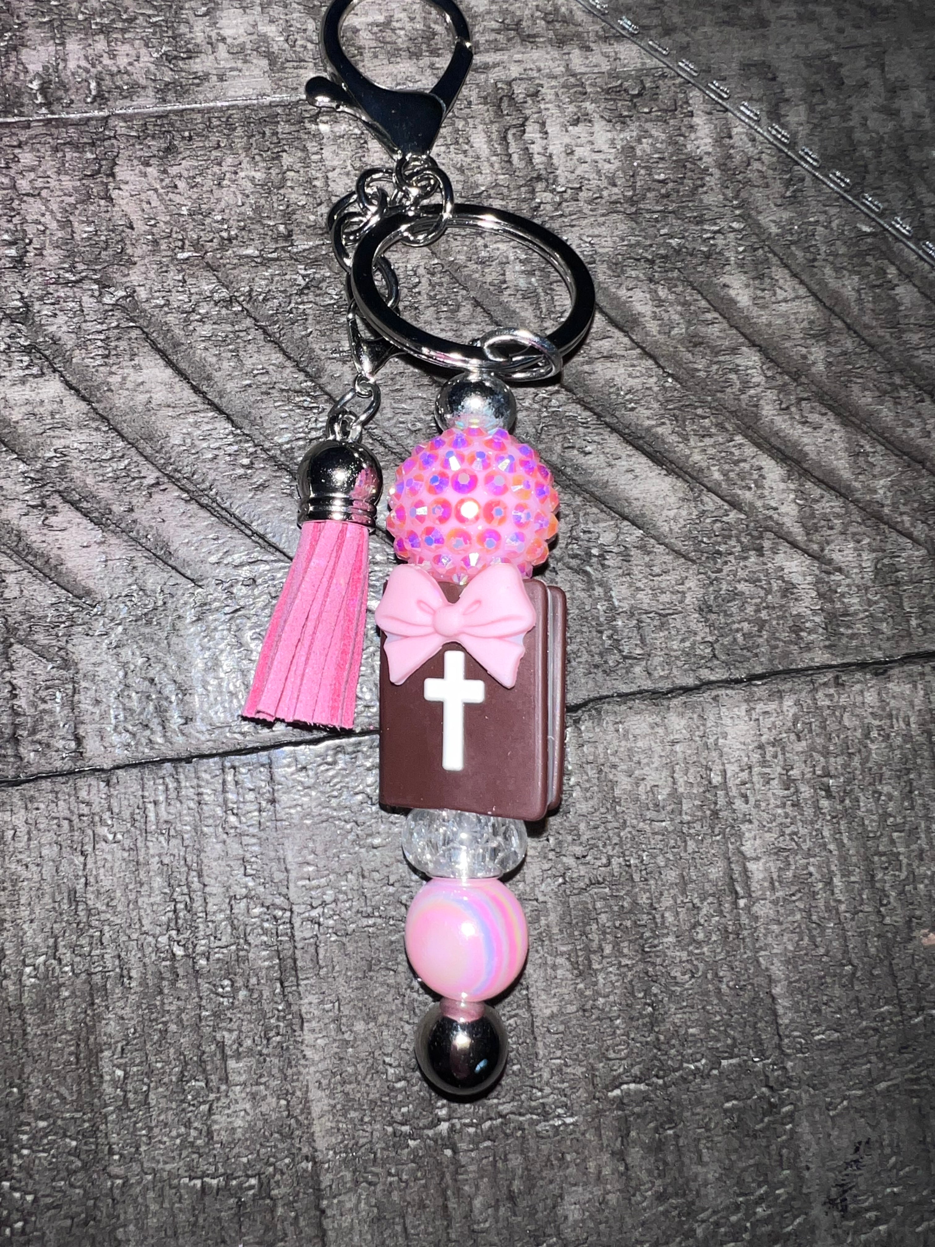 Beaded focal keychain
