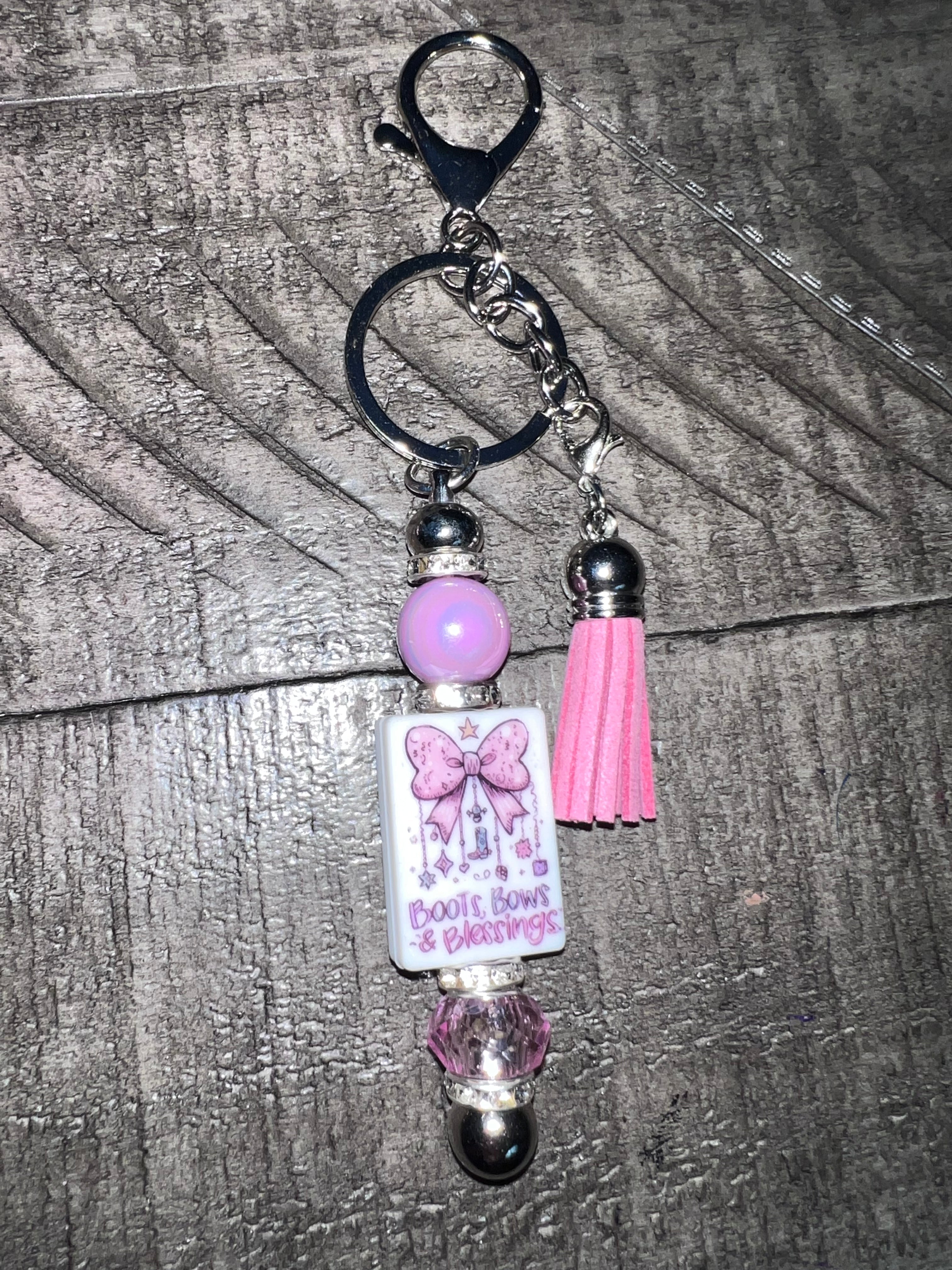 Beaded focal keychain
